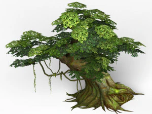 game ready fantasy tree 03 3D Model