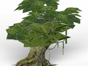 game ready fantasy tree 03 3D Model
