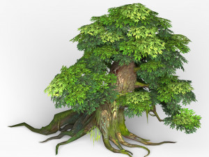 game ready fantasy tree 05 3D Model
