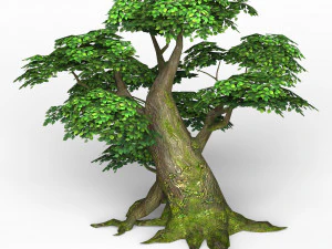 game ready fantasy tree 06 3D Model