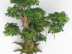 game ready fantasy tree 09 3D Model
