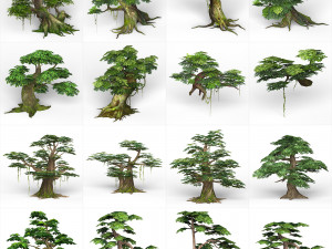 game ready fantasy tree collection 3D मॉडल