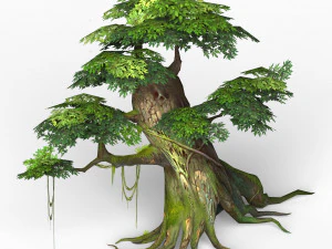game ready fantasy tree collection 3D Model