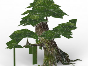 game ready fantasy tree collection 3D Model