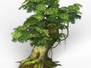 game ready fantasy tree collection 3D Model
