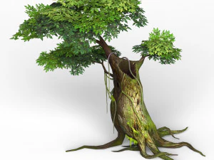 game ready fantasy tree collection 3D Model