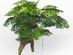 game ready fantasy tree collection 3D Model