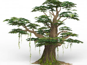 game ready fantasy tree collection 3D Model