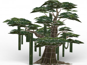game ready fantasy tree collection 3D Model