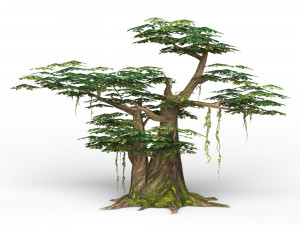 game ready fantasy tree collection 3D Model