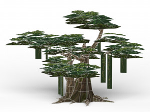 game ready fantasy tree collection 3D Model