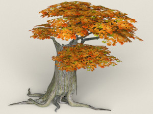 low poly maple tree 04 3D 모델