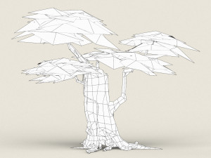 low poly maple tree 04 3D 모델