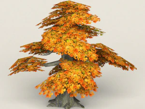 low poly maple tree 12 3D Model