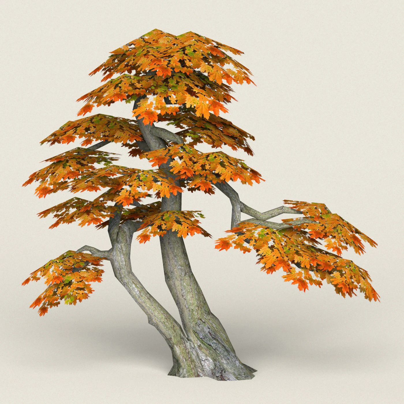 low poly maple tree 14 3D Model .c4d .max .obj .3ds .fbx .stl .blend 