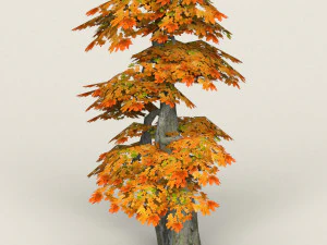 low poly maple tree 14 3D Model