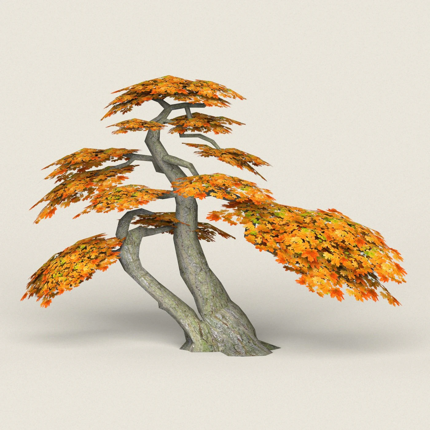 low poly maple tree 16 3D Model .c4d .max .obj .3ds .fbx .stl .blend