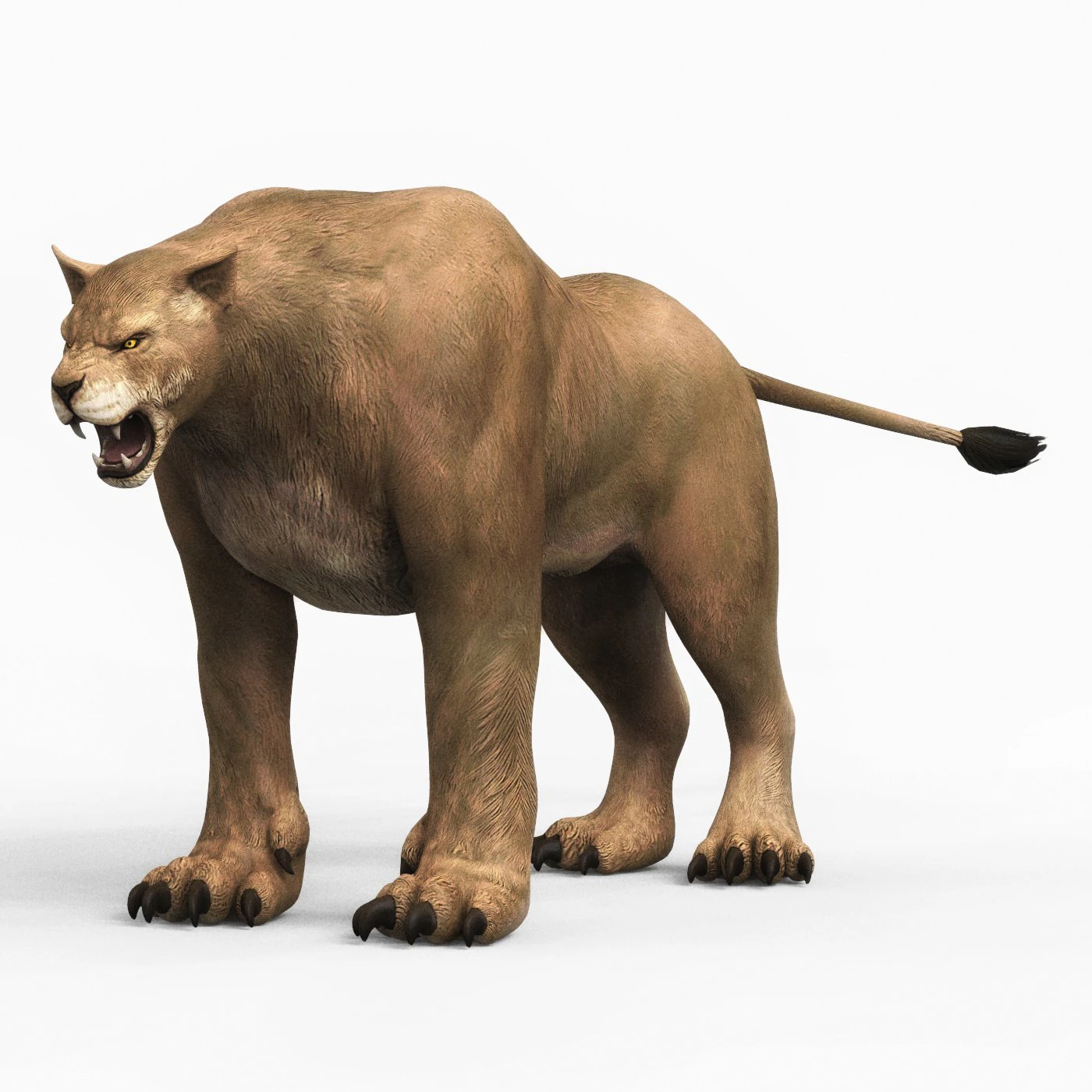 fantasy monster cougar 3D Model .c4d .max .obj .3ds .fbx .stl .blend 