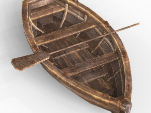 Wooden Boat 3D Model