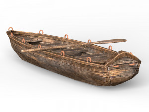 Wooden Boat 3D Model