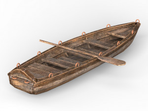 Wooden Boat 3D Model