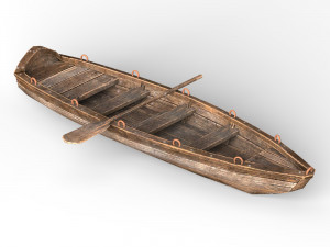Wooden Boat 3D Model