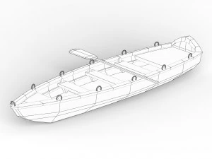Wooden Boat 3D Model