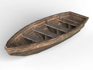 Wooden Boat 3D Model