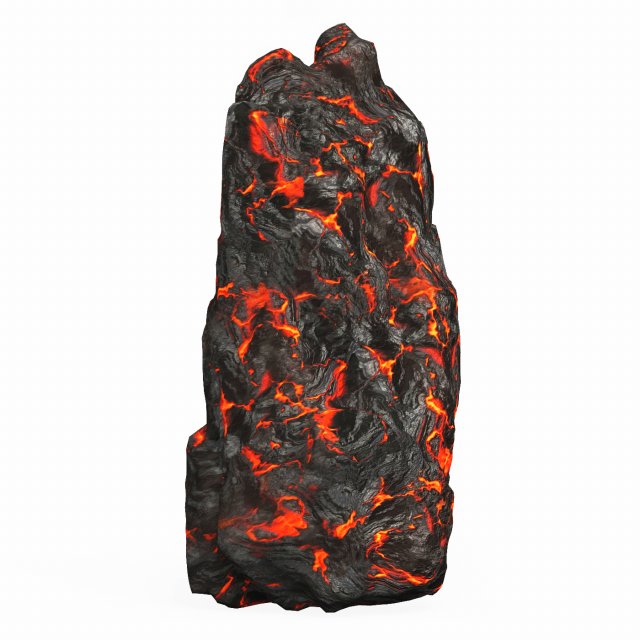 Game Ready Lava Rock 02 3D Модель .c4d .max .obj .3ds .fbx .stl .blend 