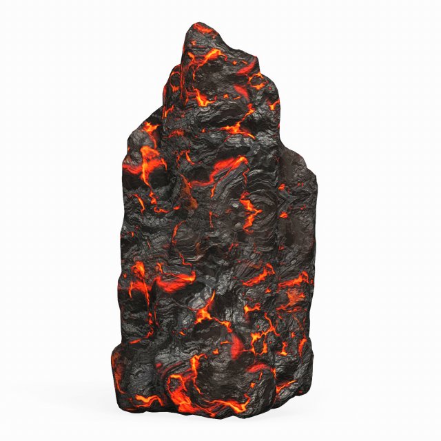 Game Ready Lava Rock 03 3D Модель .c4d .max .obj .3ds .fbx .stl .blend 