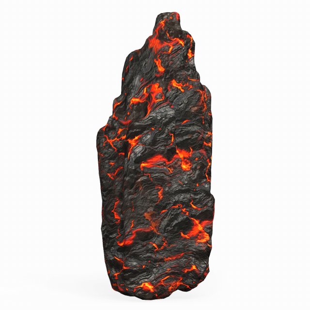 Game Ready Lava Rock 05 3D Модель .c4d .max .obj .3ds .fbx .stl .blend 