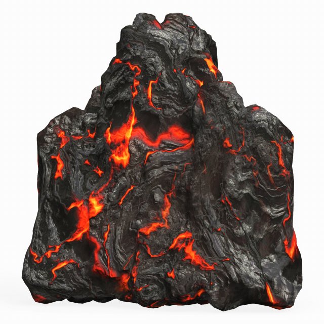 Game Ready Lava Rock 06 3D Model .c4d .max .obj .3ds .fbx .stl .blend 