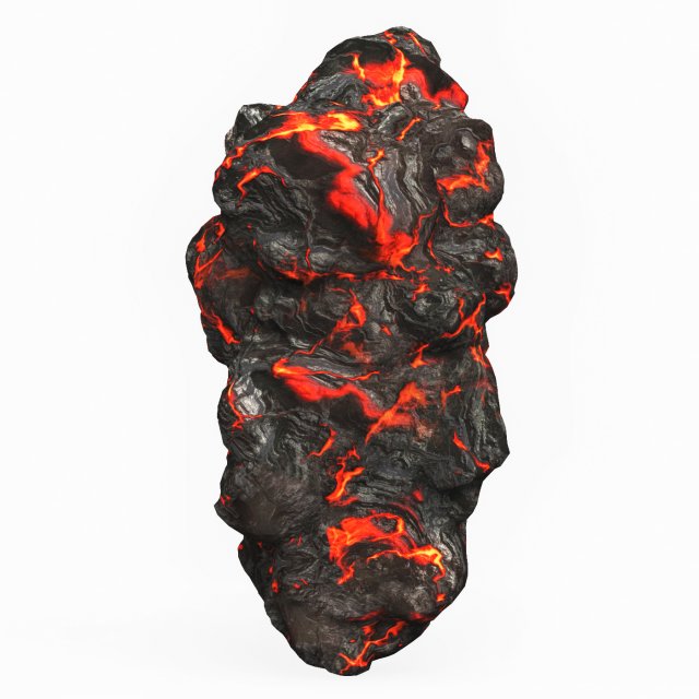 Game Ready Lava Rock 07 3D Модель .c4d .max .obj .3ds .fbx .stl .blend 