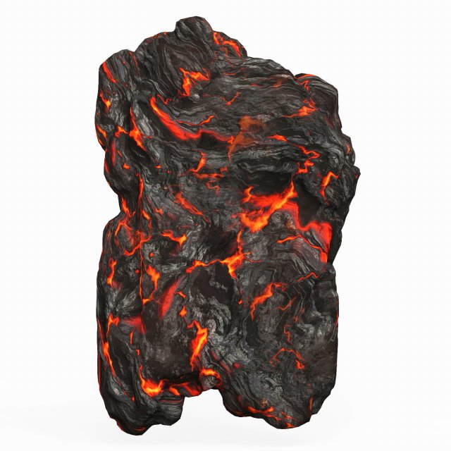 Game Ready Lava Rock 08 3D Model .c4d .max .obj .3ds .fbx .stl .blend 