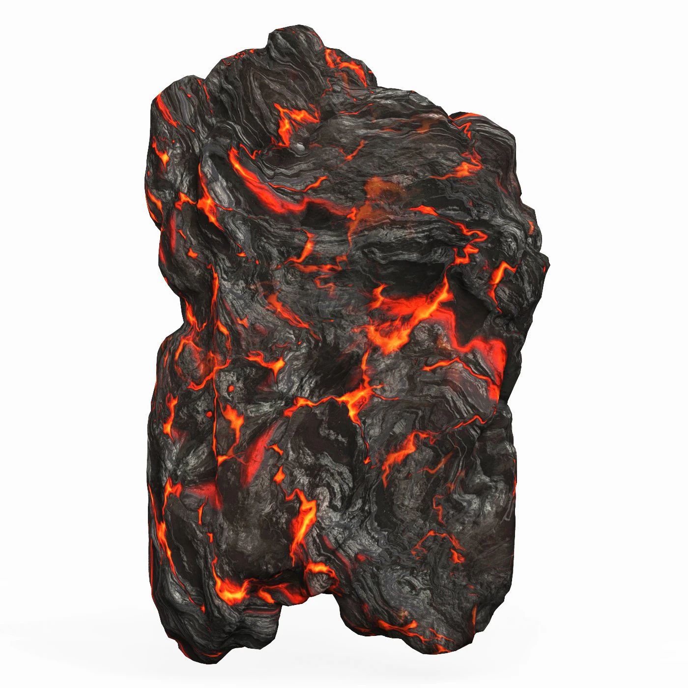 Game Ready Lava Rock 08 3D Model .c4d .max .obj .3ds .fbx .stl .blend