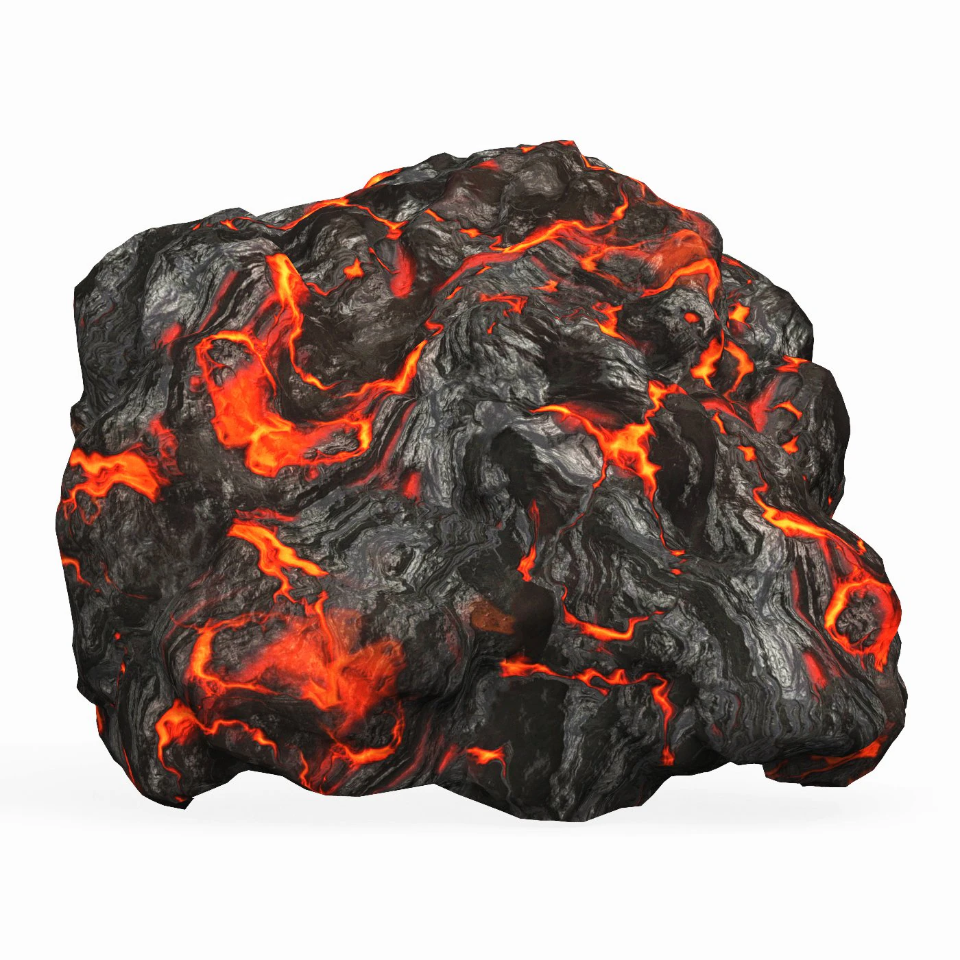 Game Ready Lava Rock 09 3D Model .c4d .max .obj .3ds .fbx .stl .blend