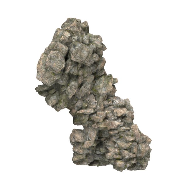 Realistic Mountain Rock Cliff 02 3D Модель .c4d .max .obj .3ds .fbx .stl .blend 