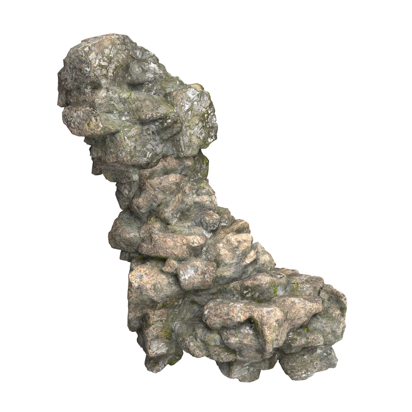 Realistic Mountain Rock Cliff 10 3D Model .c4d .max .obj .3ds .fbx .stl .blend