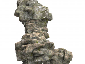Realistic Mountain Rock Cliff 10 3D Model