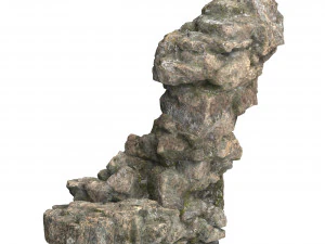 Realistic Mountain Rock Cliff 10 3D Model