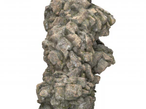 Realistic Mountain Rock Cliff 11 3D Model