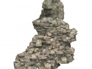 Realistic Mountain Rock Cliff 12 3D Model