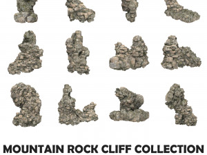Realistic Mountain Rock Cliff Collection Model 3D