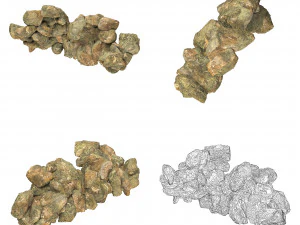 Realistic Natural Rock Cliff Collection 3D Model