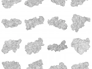 Realistic Natural Rock Cliff Collection 3D Model