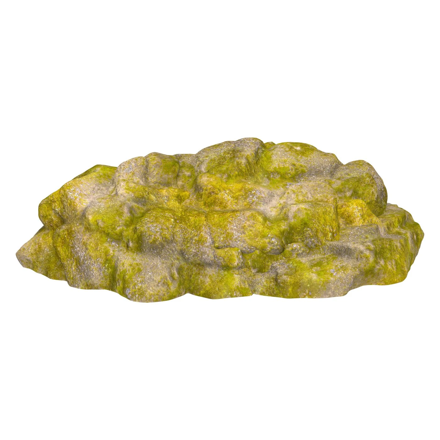 Moss Stone Rock 01 3D Model .c4d .max .obj .3ds .fbx .stl .blend 