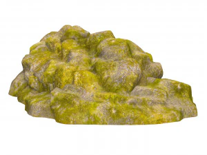 Moss Stone Rock 01 3D Model