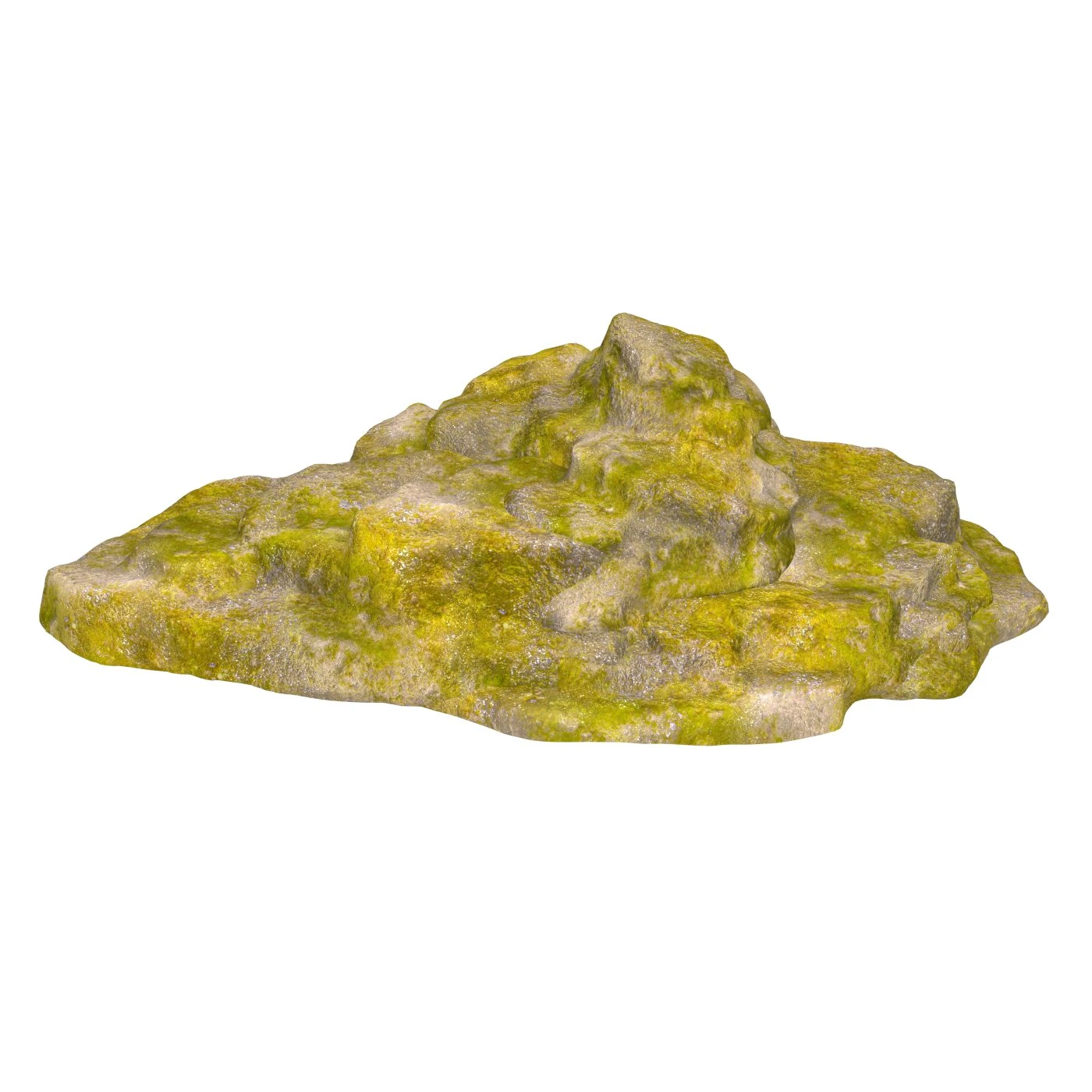 Moss Stone Rock 02 3D Model .c4d .max .obj .3ds .fbx .stl .blend 