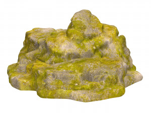 Moss Stone Rock 02 Model 3D