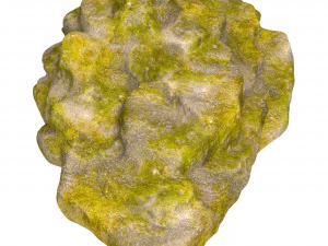 Moss Stone Rock 02 3D Model